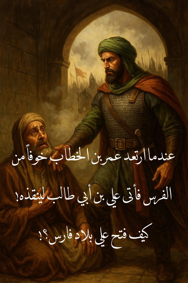 حين ارتعد عمر بن الخطاب خوفًا من الفُرس… وتقدَّم علي بن أبي طالب لينقذه!
فمن الذي فتح بلاد فارس حقًّا؟ عمر أم علي؟!

من سني ومن كتب ومصادر سنية…

يقال لك في كتب المدارس، وعلى ألسنة الخطباء، إن عمر بن الخطاب هو الذي فتح بلاد فارس.
فيُصوَّر لك كقائد مغوار، ملهم، صانع أمجاد، يركب