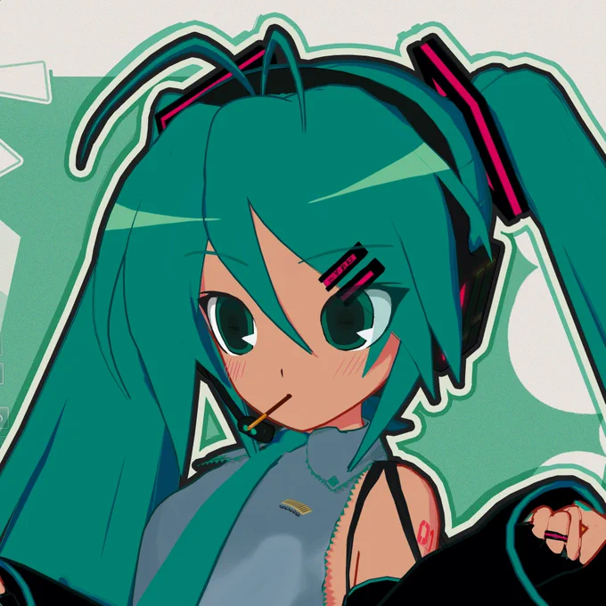 pocky is tasty, aint it? I wonder who miku is texting...