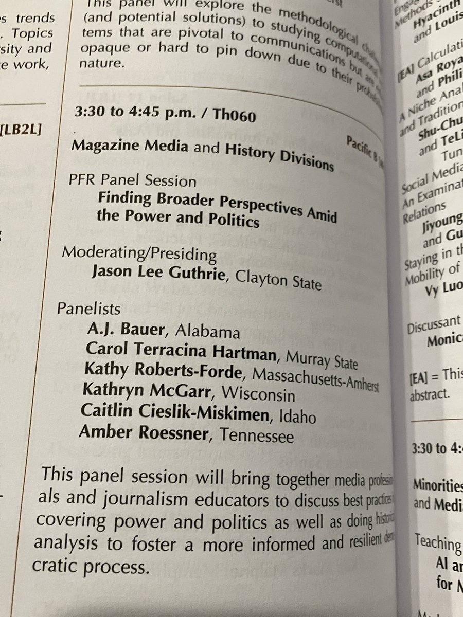 Excited to be at this great <a href="/AEJMC/">AEJMC</a> <a href="/AEJHistory/">AEJMC History</a> <a href="/AEJMCMagMedia/">AEJMC Magazine Media</a> divisions #aejmc25 with #mediahistory superstars like <a href="/ajbauer/">A.J. Bauer</a>, Carol Terracina Hartman, Kathryn McGarr, Caitlin Cieslik-Miskimen, and Amber Roessner