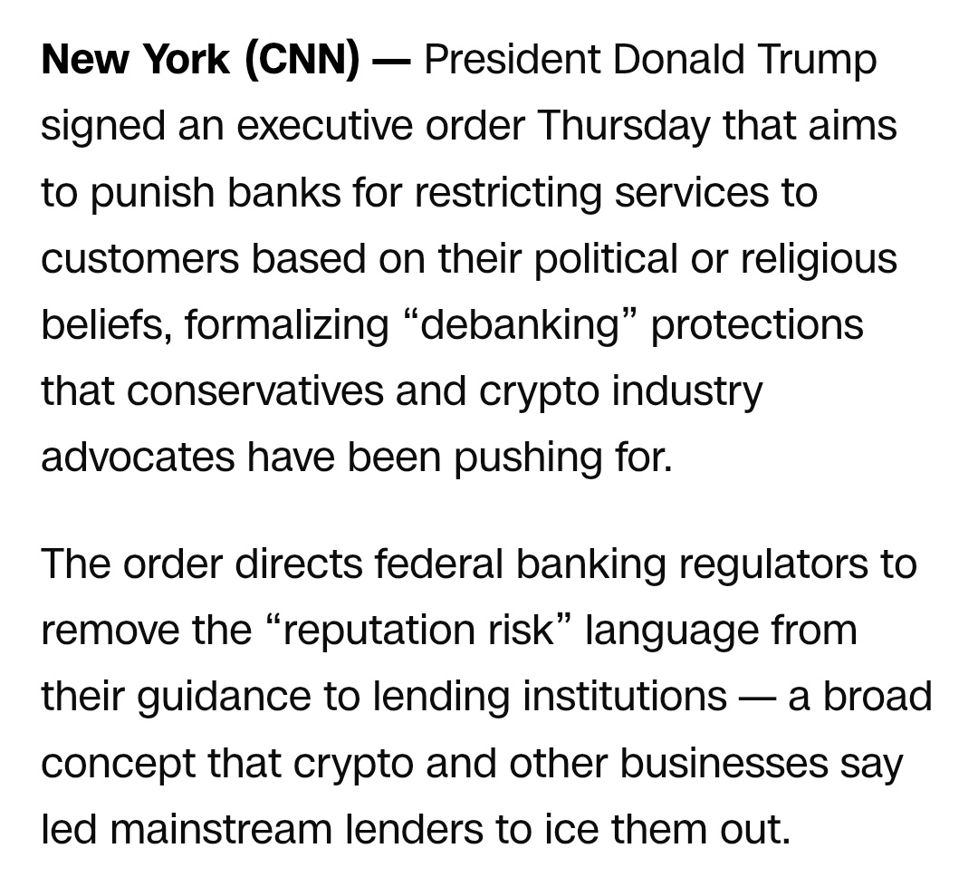 Great news: Trump signed an executive order to end debanking.

This is one of the most insidious ways the system has targeted nationalists and there should be legislation like this in every country in the West.