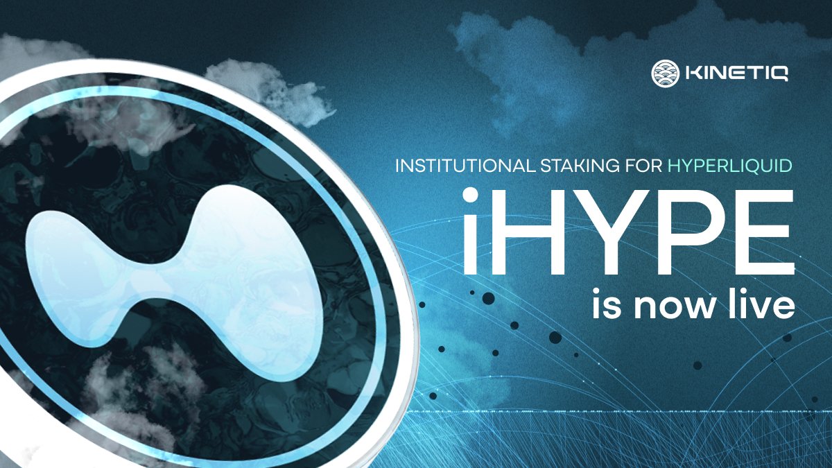 iHYPE is now live.

<a href="/HyperionDeFi/">Hyperion</a> becomes the first institution to stake HYPE through Kinetiq’s compliant liquid staking infrastructure, marking a major milestone for institutional access to Hyperliquid’s DeFi ecosystem.

Heavily iHYPE coded.