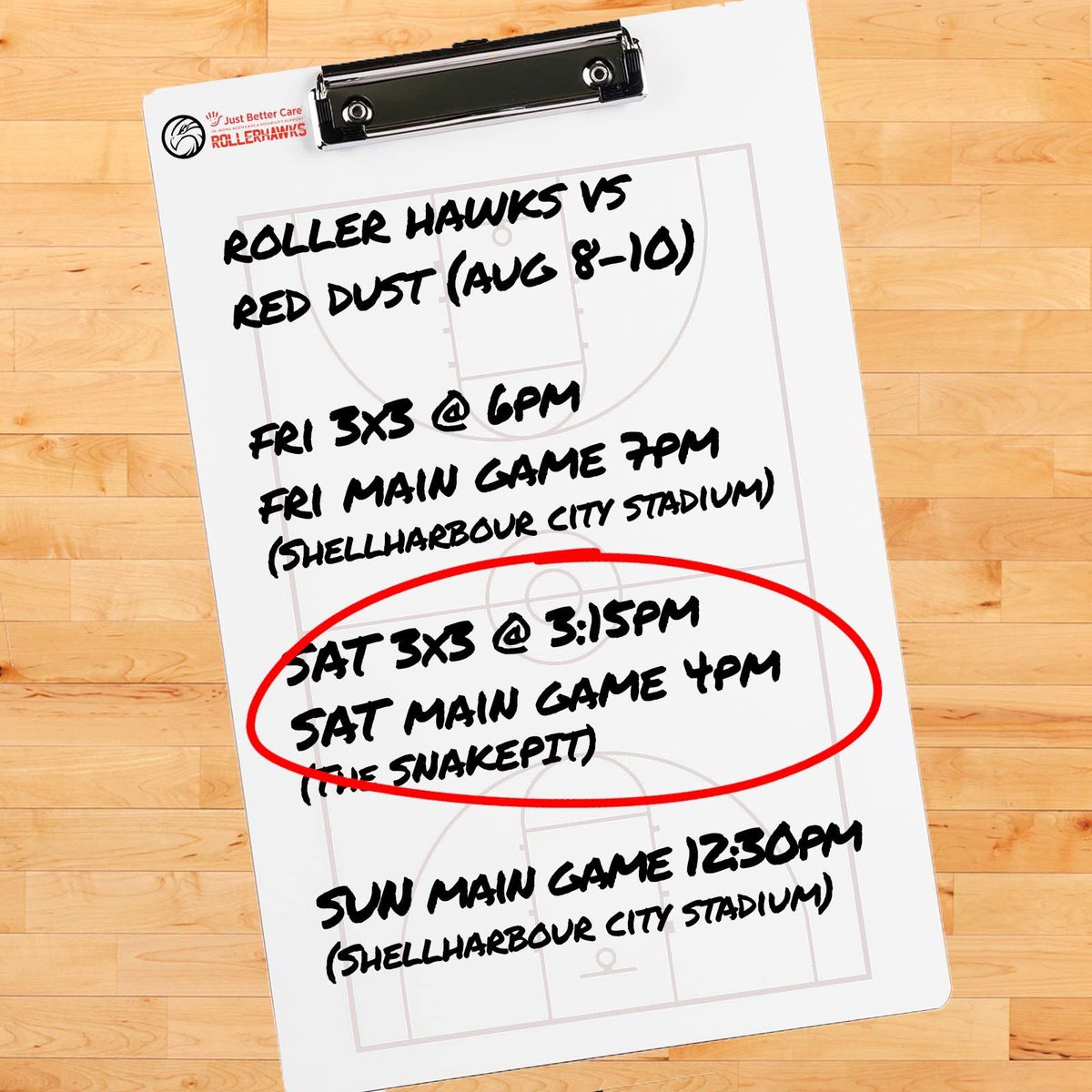This is it Roller Hawks fans - the last home round of the season and we take on the Red Dust Heelers.

It all starts tonight at Shellharbour City Stadium, the continues at the Snakepit on Saturday afternoon before returning to Shellharbour on Sunday.