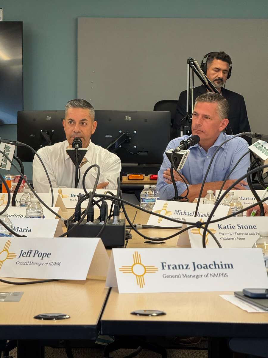 Martin Heinrich (@senatorheinrich) on Twitter photo From daily news to kids’ shows to emergency alerts, public broadcasting is the lifeblood of our communities.
To Republicans, they're just another line item to gut.
<a href="/SenatorLujan/">Senator Ben Ray Luján</a> and I met with NM public broadcasting leaders to discuss how to fight Republicans’ reckless cuts. From daily news to kids’ shows to emergency alerts, public broadcasting is the lifeblood of our communities.
To Republicans, they're just another line item to gut.
<a href="/SenatorLujan/">Senator Ben Ray Luján</a> and I met with NM public broadcasting leaders to discuss how to fight Republicans’ reckless cuts.