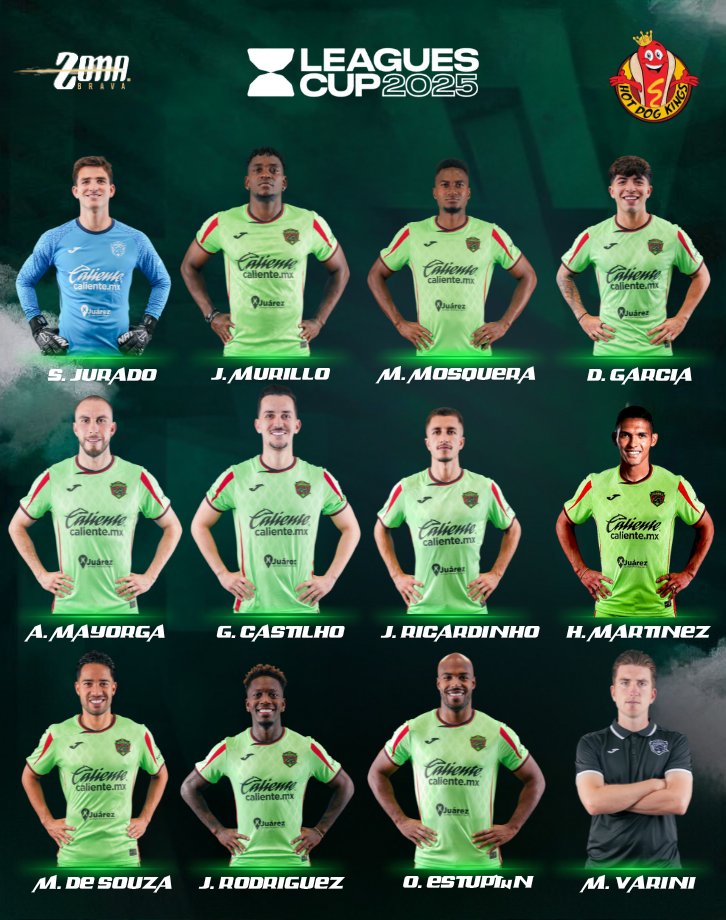 ALINEACIÓN CONFIRMADA🐎💚

Este es el once de FC Juárez para enfrentar a New York Red Bulls  en la jornada 3 de la Leagues Cup

SUPLENTES🔁

Leo Rodríguez
Rodolfo Pizarro
Jairo Torres
Dieter Villalpando
Raymundo Fulgencio
Javier Nevarez
Eder López
Diego Ochoa
Benny Diaz