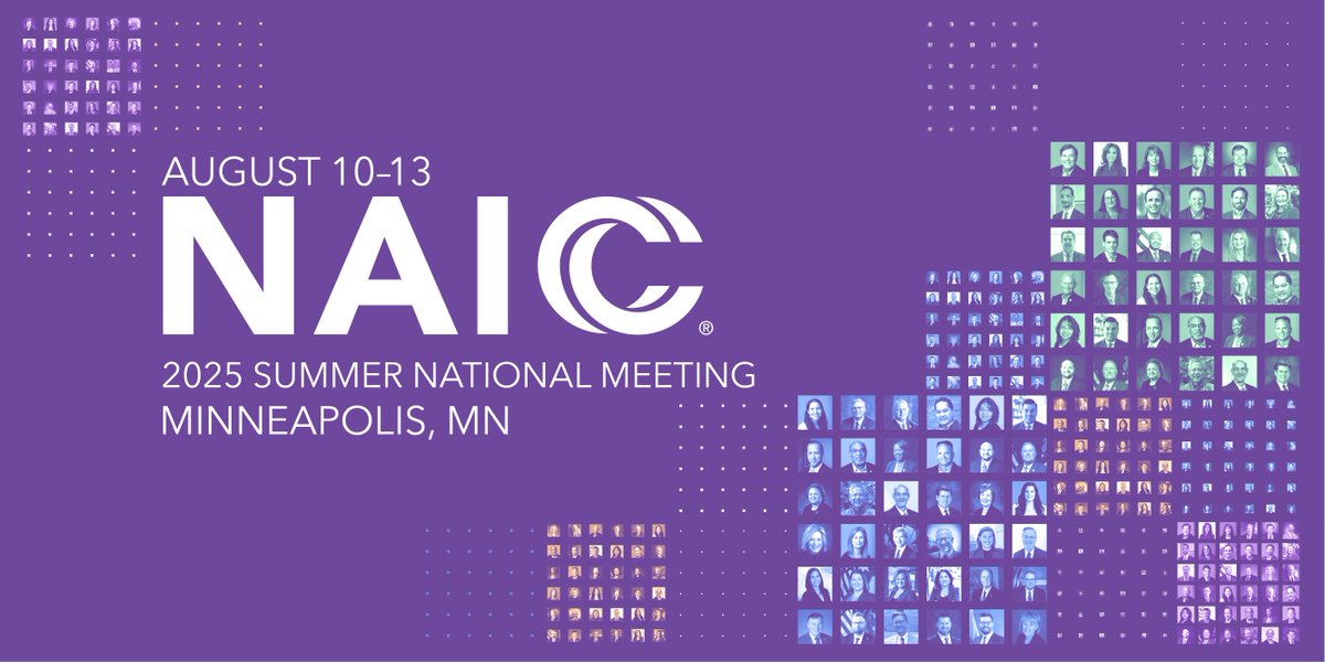 The 2025 #NAICSummerMeeting will take place on Aug. 10–13 in Minneapolis, Minn. The hybrid event will bring together insurance regulators, industry stakeholders, and other interested parties to engage on current and emerging insurance issues.

Read more: ow.ly/sjCS50WBLvq