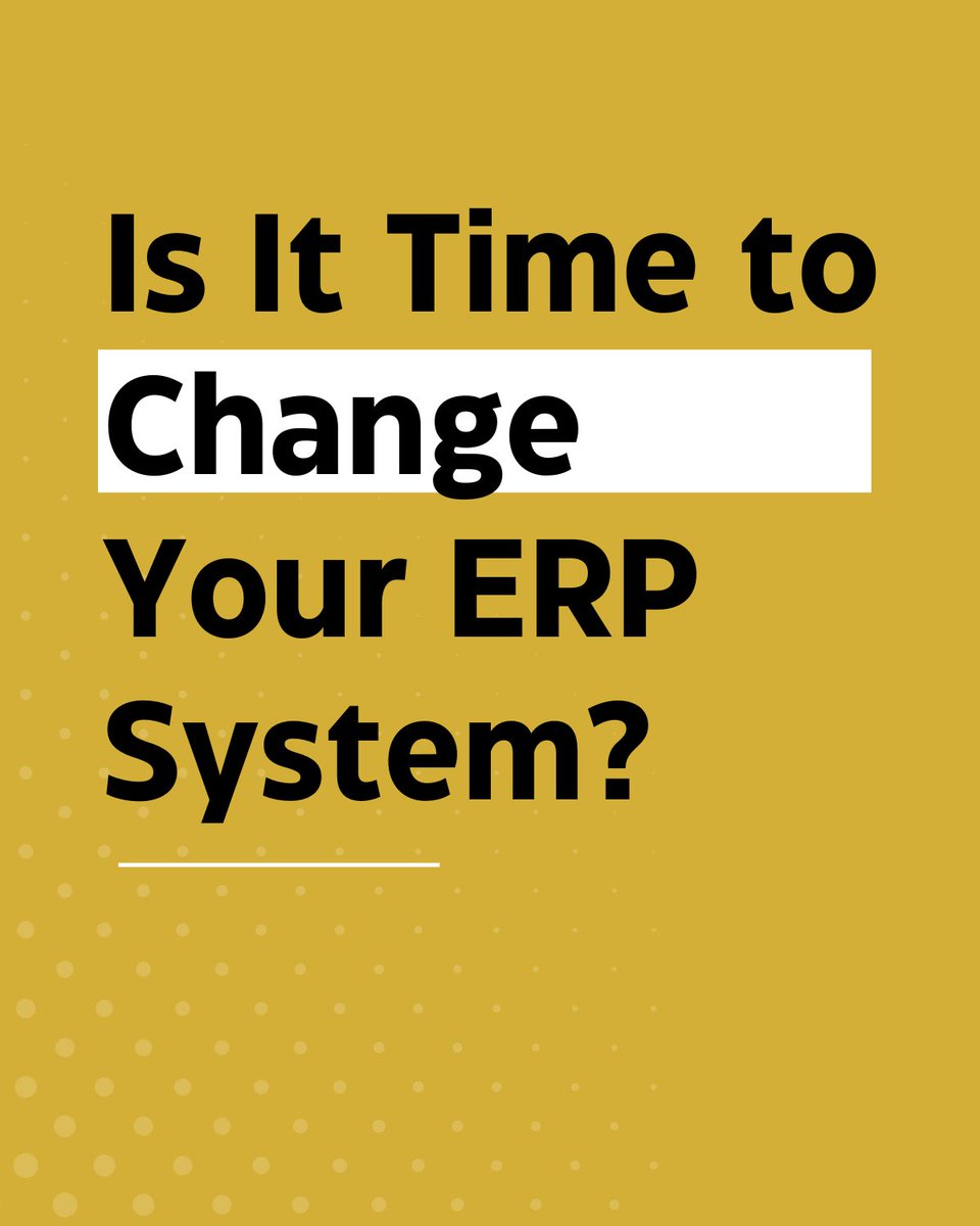 Deciding to change your ERP system can feel overwhelming—cost, disruption, and stakeholder approval are all on the line. But what if you had a clear, strategic way to evaluate whether a change is truly worth it?

Watch now: bit.ly/Changing-Your-…
#ERPChange