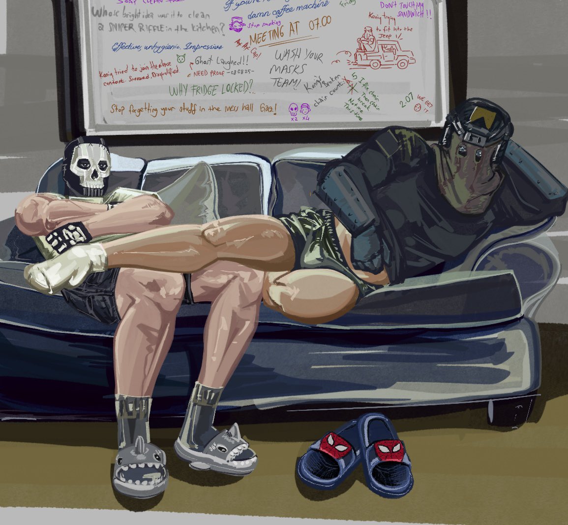 Break room

#maskedmen #cod #oc #konig #art #fanart #konigcod #callofduty  #konigcallofduty #ghost #GhostSoap #SimonGhostRiley #SimonRiley