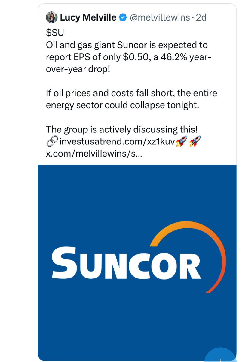 Milo Steele (@steele_mj) on Twitter photo What a joke <a href="/melvillewins/">Lucy Melville</a> Tell us how much $SU you have shorted!
Better start covering - tide’s going out and we are going to find out who is swimming naked. What a joke <a href="/melvillewins/">Lucy Melville</a> Tell us how much $SU you have shorted!
Better start covering - tide’s going out and we are going to find out who is swimming naked.