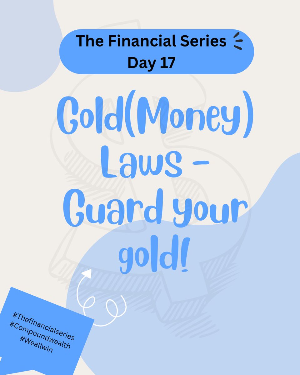 morhu_nancy's tweet photo. Gold, indeed, clings to the cautious owner, even as it flees the careless owner.
We are on day 17 of The Financial Series and still on the laws of gold; we dive into the third law....
Let's dive in.
#Thefinancialseries #Compoundwealth #Weallwin https://t.co/oz36ZjfmPi