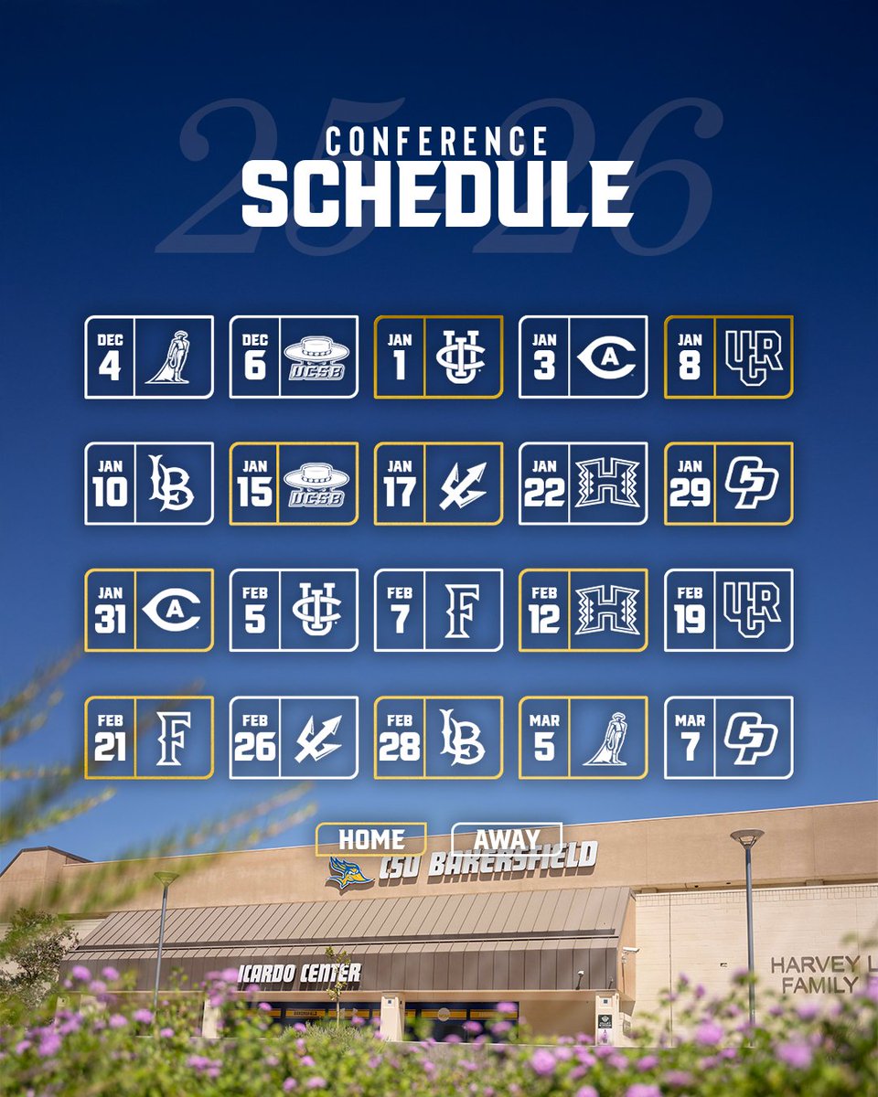 The 25-26 Big West schedule is here‼️

Read about the schedule release below⬇️
gorunners.com/news/2025/8/8/…

#TeamBelieve | #RunnersOnTheRise