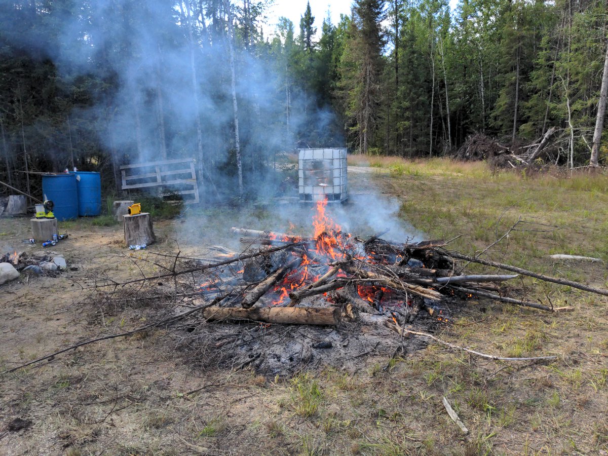 Assault style camp fire, next to a regular camp fire.