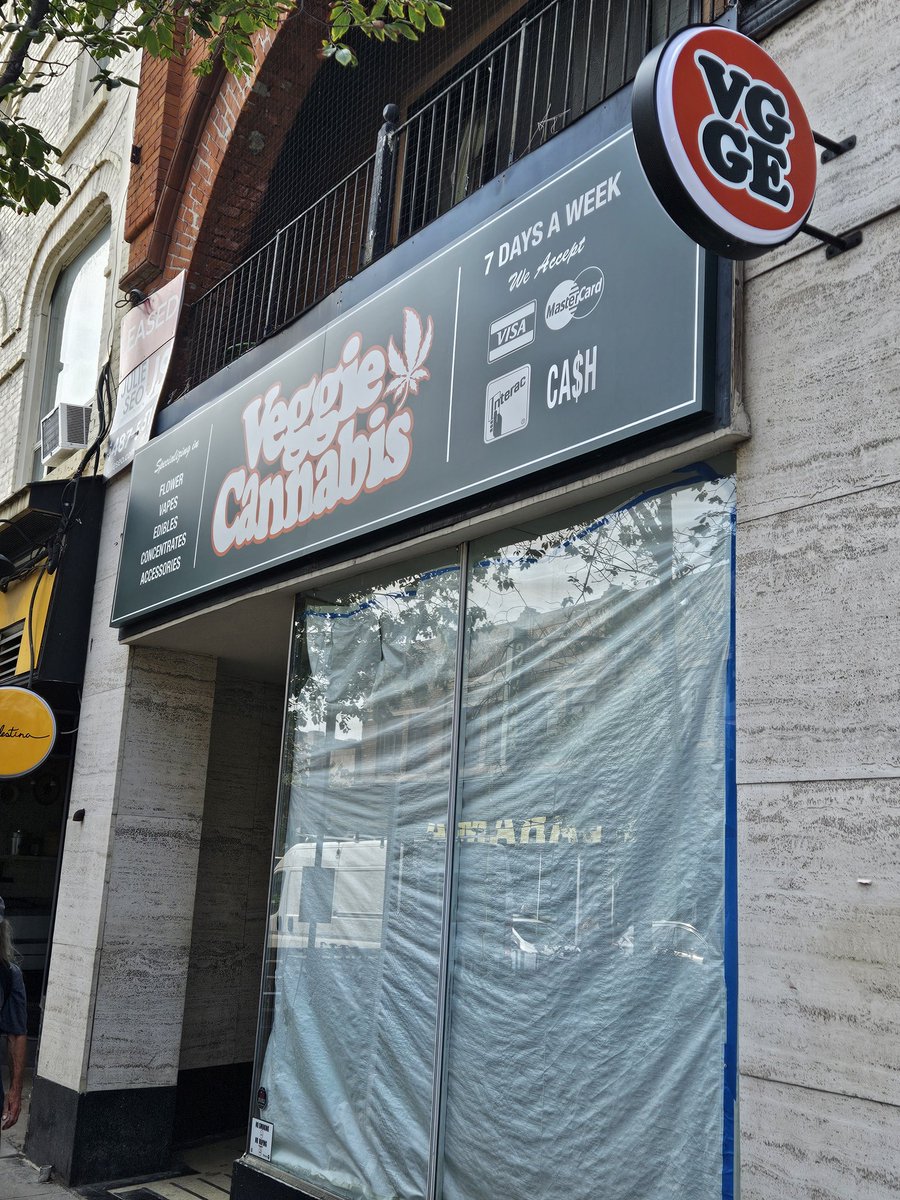 Veggie Cannabis opening up in the Junction at Dundas and Medland.   For those keeping score, that is +2 dispensaries in the Junction over the last month.