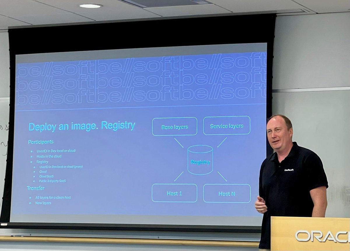 BostonJavaUsers's tweet image. Dmitry Chuyko of Liberica JDK developer BellSoft, presenting on building effective container images using modern technologies.