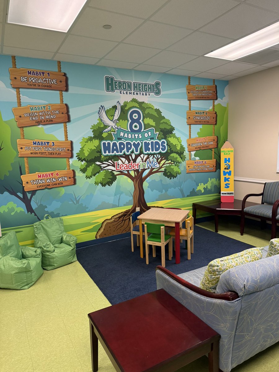 Excited to start our journey as a Leader in Me school! Turning our office into the heartbeat of leadership 💚💙!
