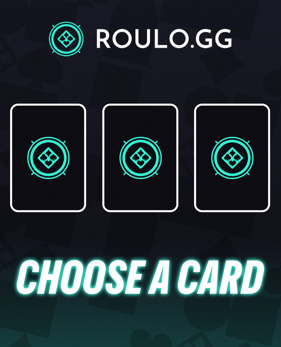 Another week another giveaway. Which card has the prize? 🃏🃏

To qualify you must retweet, follow, like, and comment your Roulo username and which card is the winning card. Goodluck!