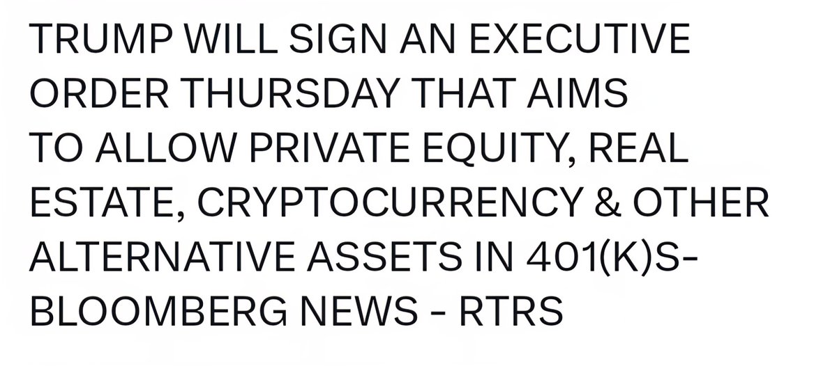 어제 코인 급등이유
미국의 퇴직연금인 401k로 암호화폐 투자할 수 있는 행정명령에 서명
