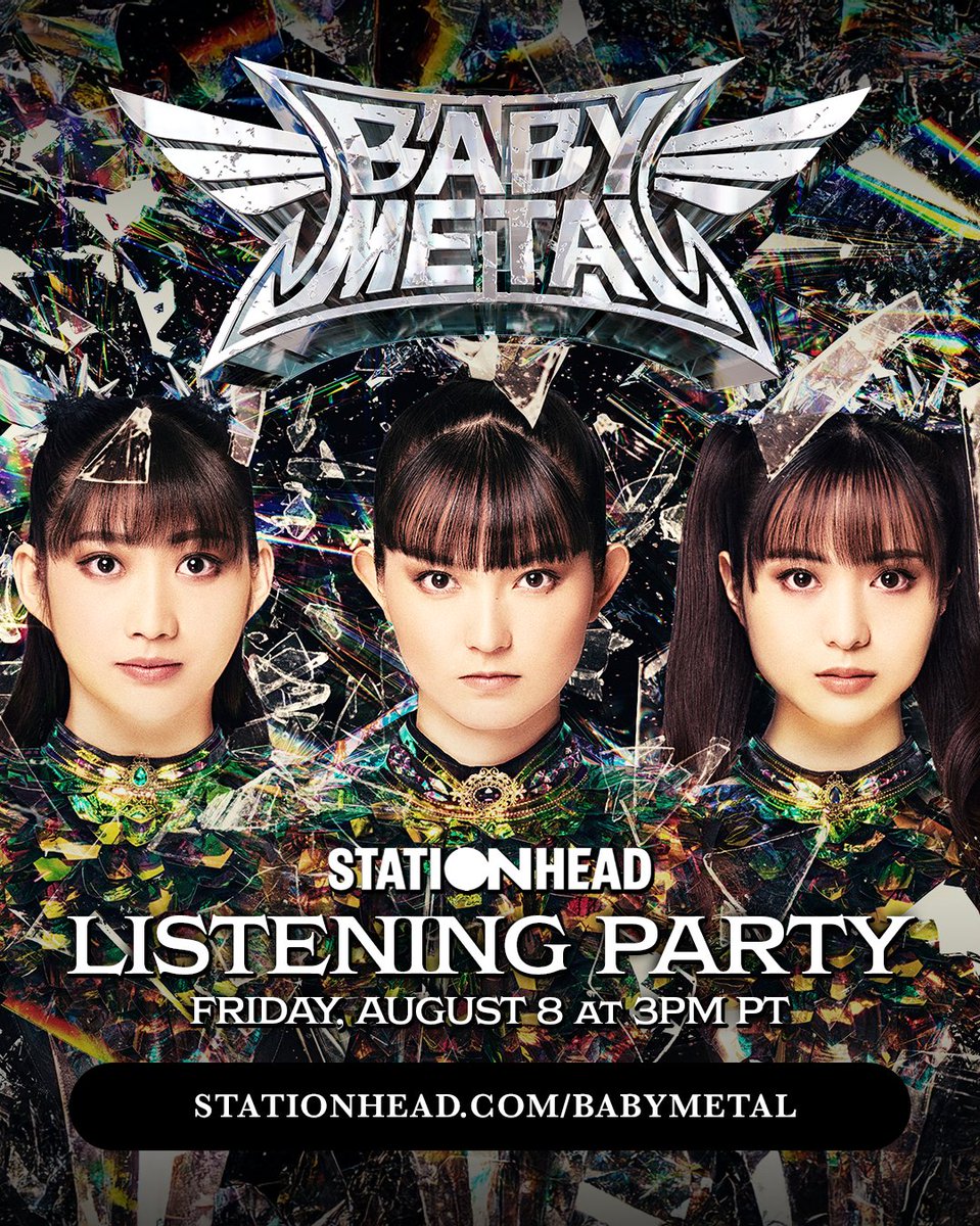 BABYMETAL_JAPAN's tweet photo. 🔥 New album "METAL FORTH" drops this Friday! 🔥
🎧 Join the Stationhead listening party this Friday at 3PM PT
Let’s listen to the album together and chat live with fellow fans!
🗓 Date: This Friday at 3PM PT
🎶 https://t.co/FyPRjGrcmM

#BABYMETAL #METALFORTH #Stationhead #ListeningParty