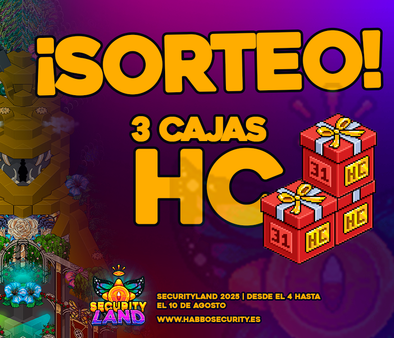 🔥🔥 ¡¡TENEMOS SOOOOORTEOOOO!! 🔥🔥

🌸¡ES MUY FÁCIL! 🌸

🌏 Menciona a 3 amigos e invítalos a #SecurityLand2025
♻️ RT + FAV
🎁 3 CAJAS HC
🌱 Seguir a <a href="/tomorrowhbb/">🧭 TOMORROW 🦋</a> y <a href="/ESHabboSecurity/">HabboSecurity</a> 
📅 Finaliza el Domingo 10 de agosto