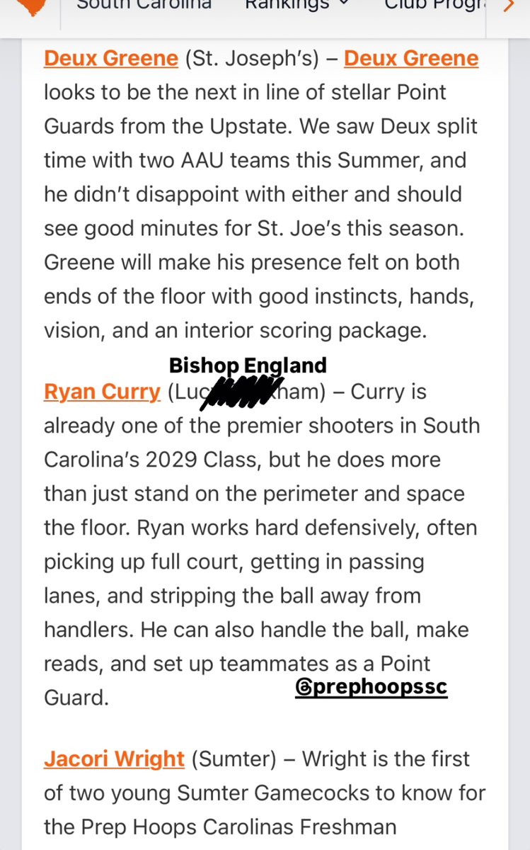 Great AAU season with great teammates. Looking forward to HS ball! Thank you prephoopsc for the write up. <a href="/PrepHoopsSC/">Prep Hoops South Carolina</a> <a href="/bishopsmbb1915/">Bishop England Men’s Basketball</a> <a href="/PalmettoPrideBB/">Palmetto Pride Basketball</a> <a href="/Epic_Hoops/">E.P.I.C Hoops</a> <a href="/Top25CaroRanks/">TOP25CarolinaRankings</a>