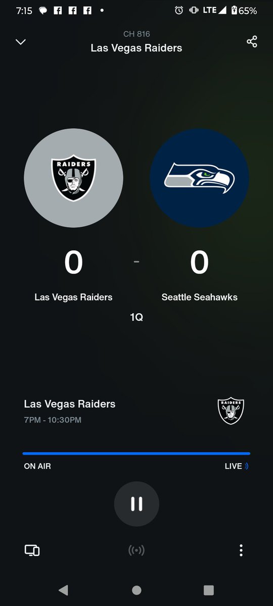 Even though I'm not a fan, I'm listening to Raiders football to support my friends of the #RaiderNation 

<a href="/RaideretteQT/">🖤☠️#1Raiderette☠️🖤</a>