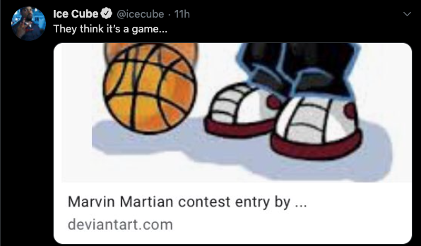 remembered that during covid lockdown ice cube kept posting cryptic tweets about marvin the martian