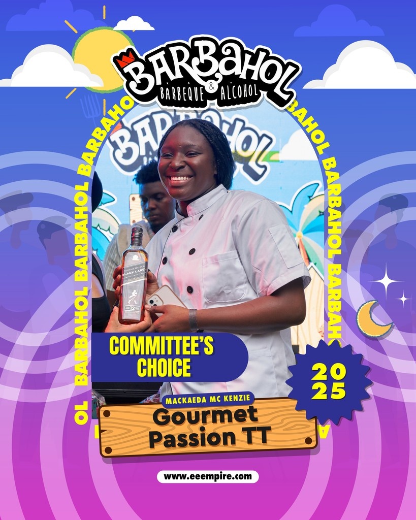 EEEmpire's tweet image. Gourmet Passion TT – Committee’s Choice
She smiled. She served. She conquered.
Mackaeda Mc Kenzie of Gourmet Passion TT impressed the Barbahol committee with heart, hospitality, and bold flavors.
A well-earned Committee’s Choice win! 🏆
#Barbahol2025 #GourmetPassionTT