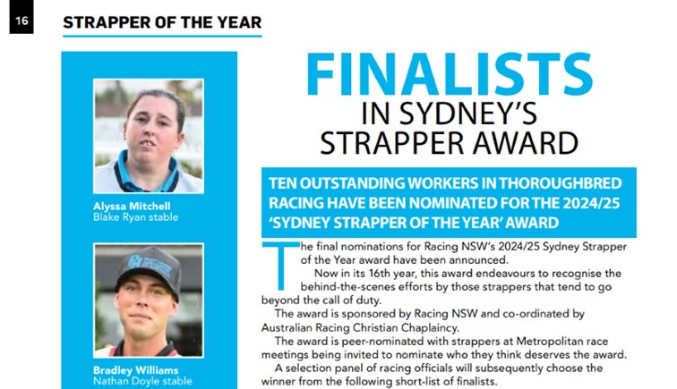 Racing NSW (@racing_nsw) on Twitter photo Part of the backbone of the racing industry! Check out the 10 finalists for the 2025 Strapper of the Year award <a href="/blakeryan86/">Blake Ryan Racing</a> <a href="/R1CHARDFREEDMAN/">Richard Freedman</a> <a href="/cwallerracing/">Chris Waller Racing</a> <a href="/njburleigh/">Tash Burleigh</a> - tinyurl.com/37mmv34v Part of the backbone of the racing industry! Check out the 10 finalists for the 2025 Strapper of the Year award <a href="/blakeryan86/">Blake Ryan Racing</a> <a href="/R1CHARDFREEDMAN/">Richard Freedman</a> <a href="/cwallerracing/">Chris Waller Racing</a> <a href="/njburleigh/">Tash Burleigh</a> - tinyurl.com/37mmv34v