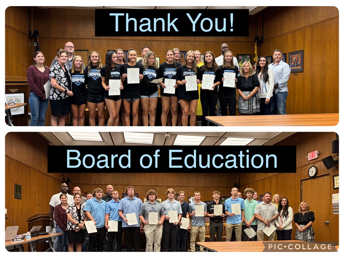 Thank you CCPS Board of Education for taking the time out to recognize the baseball and softball teams tonight. We truly appreciate your support and dedication to our athletic programs.
