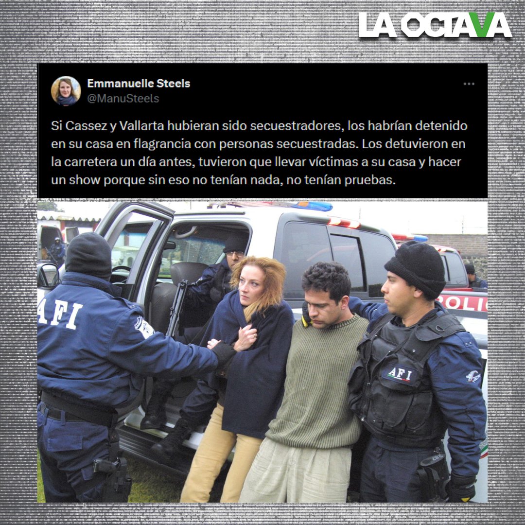 LA OCTAVA (@laoctavadigital) on Twitter photo Si Cassez y Vallarta hubieran sido secuestradores, los habrían detenido en flagrancia: Emmanuelle Steels
La periodista <a href="/ManuSteels/">Emmanuelle Steels</a>, quien investigó a la supuesta banda de ‘Los Zodiacos’ y el montaje, se pronunció tras la absolución a Israel Vallarta, antes preso sin sentencia. Si Cassez y Vallarta hubieran sido secuestradores, los habrían detenido en flagrancia: Emmanuelle Steels
La periodista <a href="/ManuSteels/">Emmanuelle Steels</a>, quien investigó a la supuesta banda de ‘Los Zodiacos’ y el montaje, se pronunció tras la absolución a Israel Vallarta, antes preso sin sentencia.