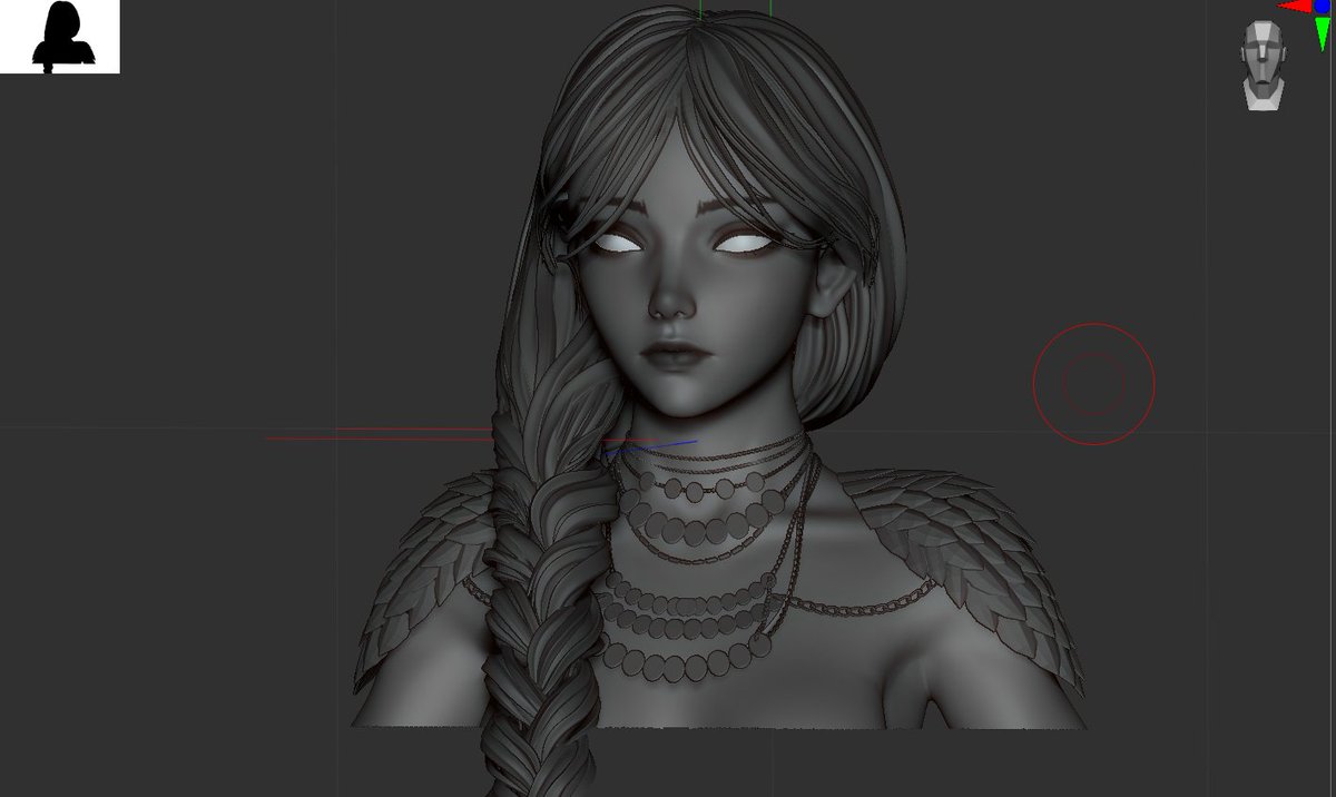 working on the face and hair .How is it looking so far؟