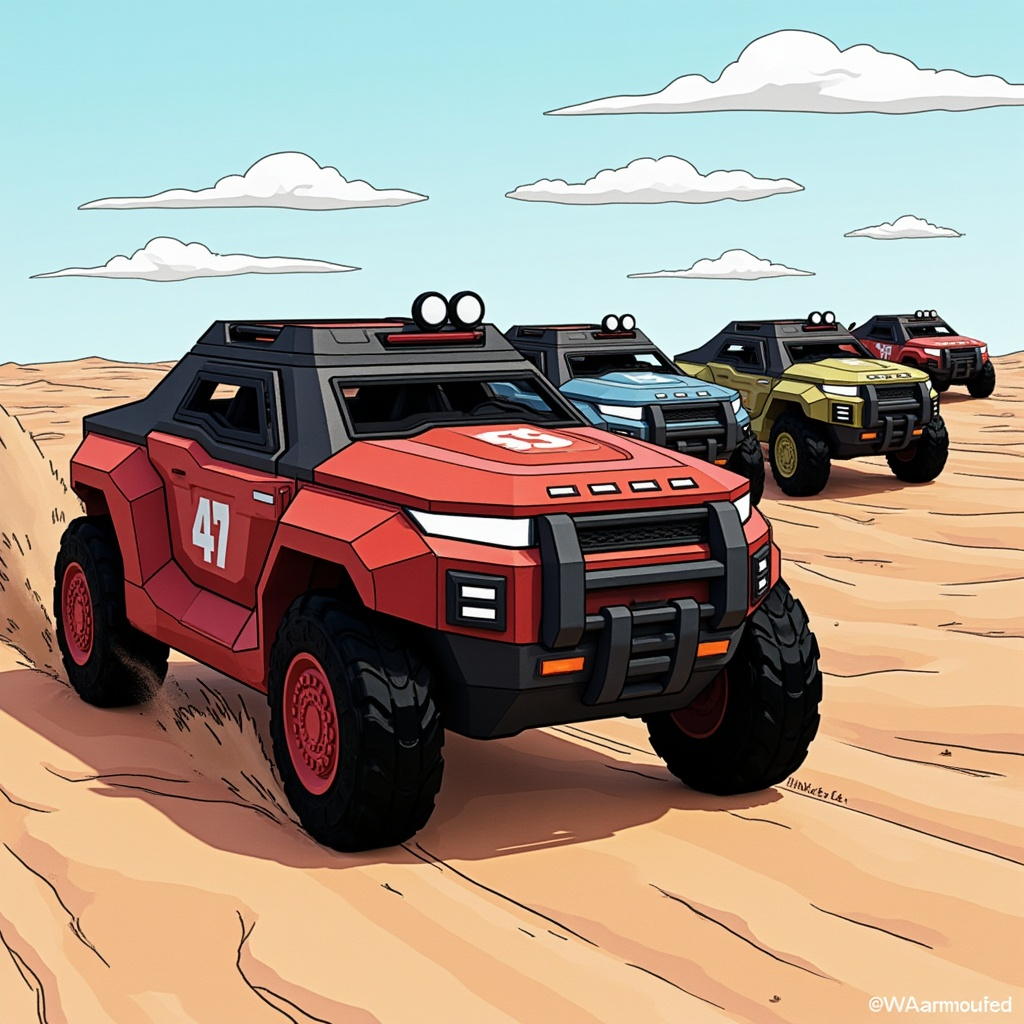 and if I want multiples and variations in color and such it lets me do that too. A little desert race scene? sure!