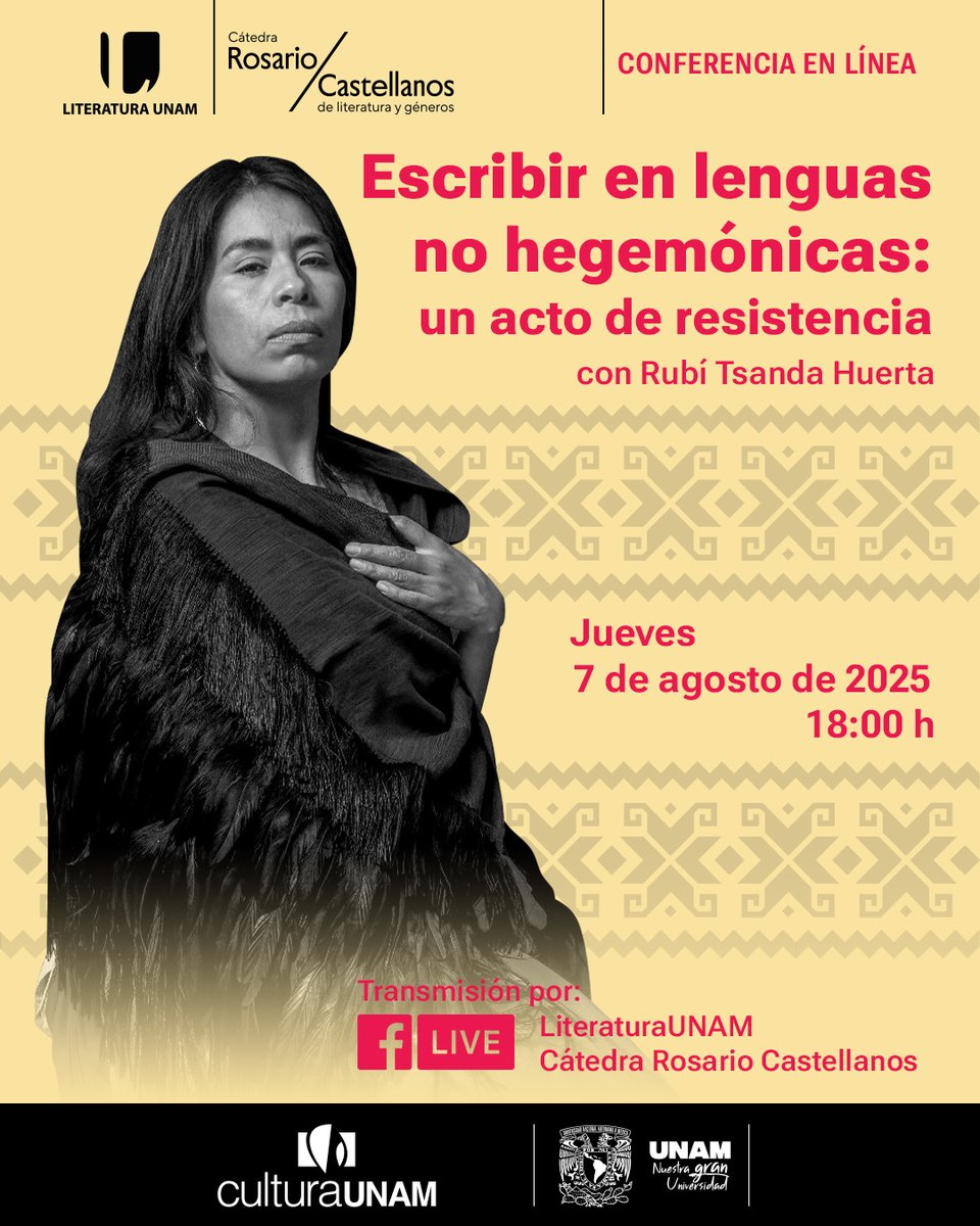 Literatura y Fomento a la Lectura UNAM (@literaturaunam) on Twitter photo ¡Ya comenzó esta conferencia de la <a href="/CatedraRC_UNAM/">C. Rosario Castellanos de Literatura y Géneros</a>!
👁️➡️ facebook.com/share/v/16wQbr… ¡Ya comenzó esta conferencia de la <a href="/CatedraRC_UNAM/">C. Rosario Castellanos de Literatura y Géneros</a>!
👁️➡️ facebook.com/share/v/16wQbr…