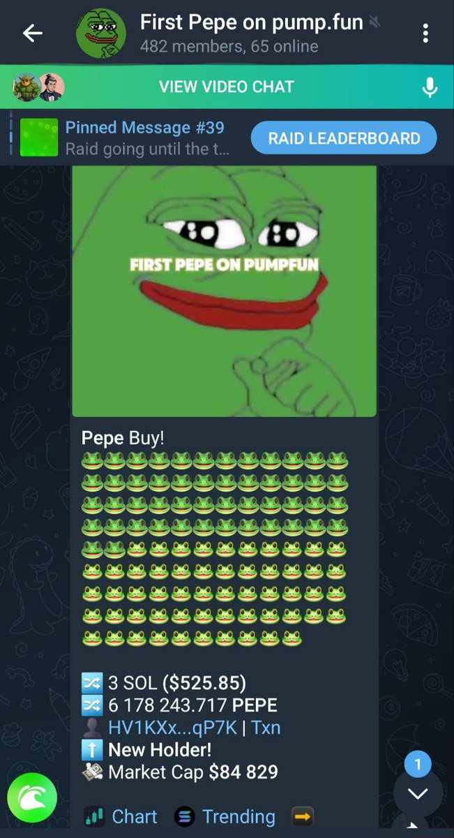People are loading up their #OG #Pumpfun $PEPE bags. And at the same time, we're chilling in the TG VC because we're even bringing back the VC meta back for the real Pepe on Solana.

CA:

AGF2AW8nosA9rDxgfkHpqN5tTxoqBPreS5MqhRxxzg6i

#PepeOnSolana #PEPE $TROLL $WOJAK #PEPESOL