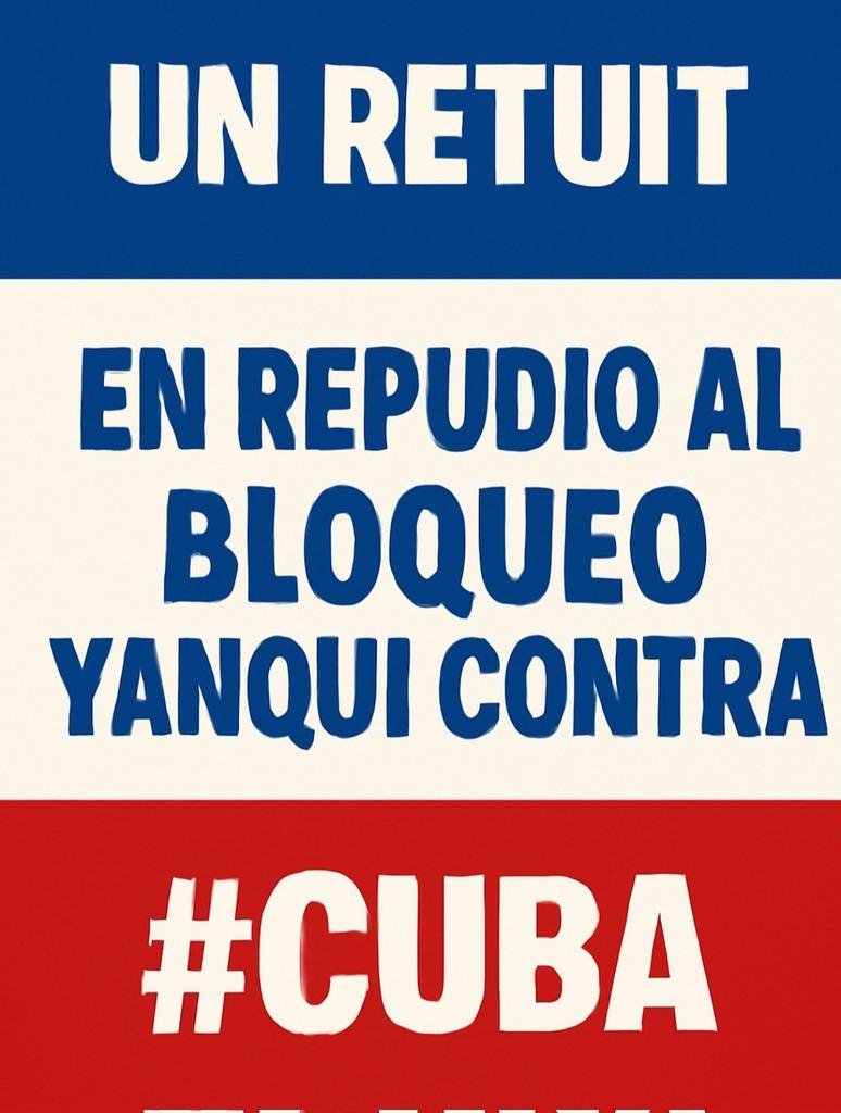 100_fidelista's tweet photo. Repudiemo todos el bloqueo genocida contra Cuba #TumbaElBloqueo #DeZurdaTeam https://t.co/HWUq70EfOz