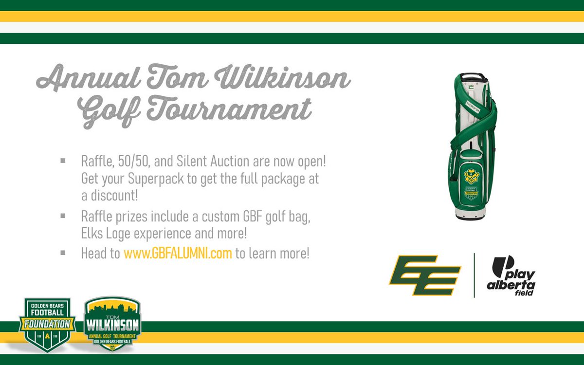 Get ready to get your bid on! The silent auction, raffle, and 50/50 are now open for the Annual Tom Wilkinson Golf Tournament! Draws will take place on Saturday! Dont miss out on a custom GBF golf bag, Elks loge experience, and more! Click the links below to learn more!

SA