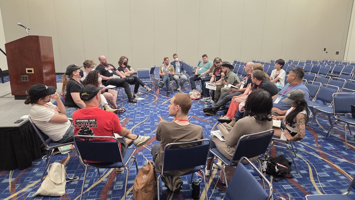 EWOC local breakout at the <a href="/DemSocialists/">DSA</a> convention! We're sharing so many great stories of workers winning across the country. 

Learn how you can start a local EWOC in your chapter and help workers organize in your area: workerorganizing.org/local/
