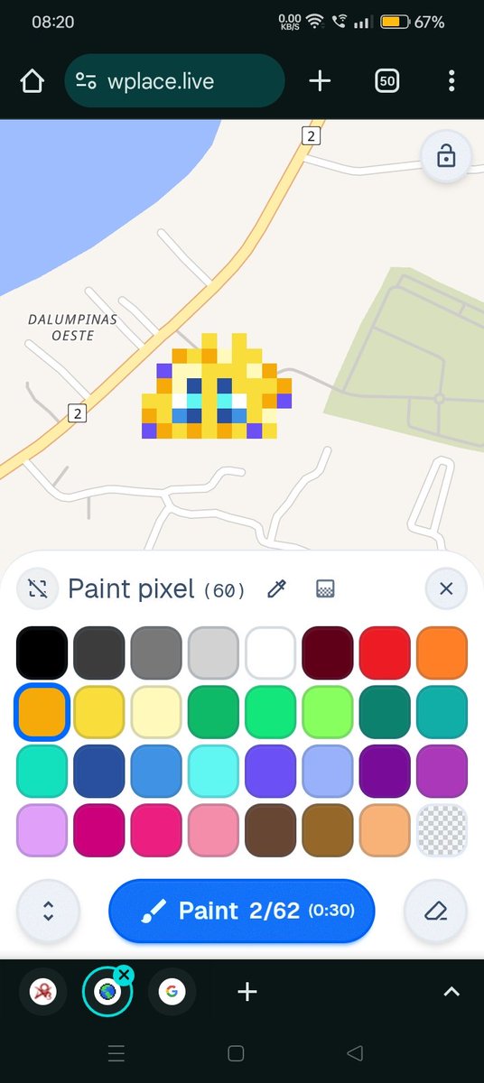 Attempt to make a joltik from this app called wplace... Looks like a pufferfish