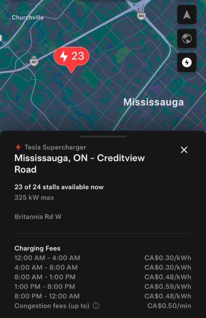 DriveTeslaca's tweet image. Two new Superchargers are now open in Ontario within the past 24 hours 🇨🇦 ⚡️ 

• Mississauga- Creditview Rd
• Beamsville

Both feature V4 Supercharger posts capable of up to 325kW.