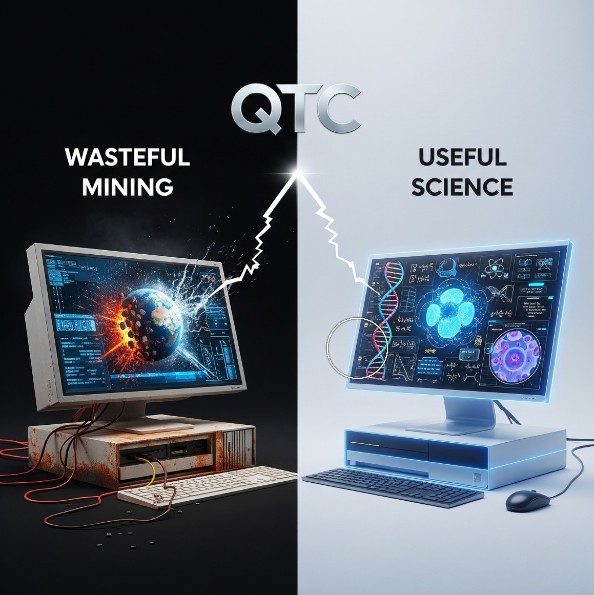 1/4 What if crypto mining wasn't wasteful?

$QTC's "Quantum Proof-of-Work" (qPoW) does just that. It uses mining power to run useful quantum simulations, advancing science.

This is the future of useful computation. 🧵👇
#QTC #Crypto #QuantumComputing