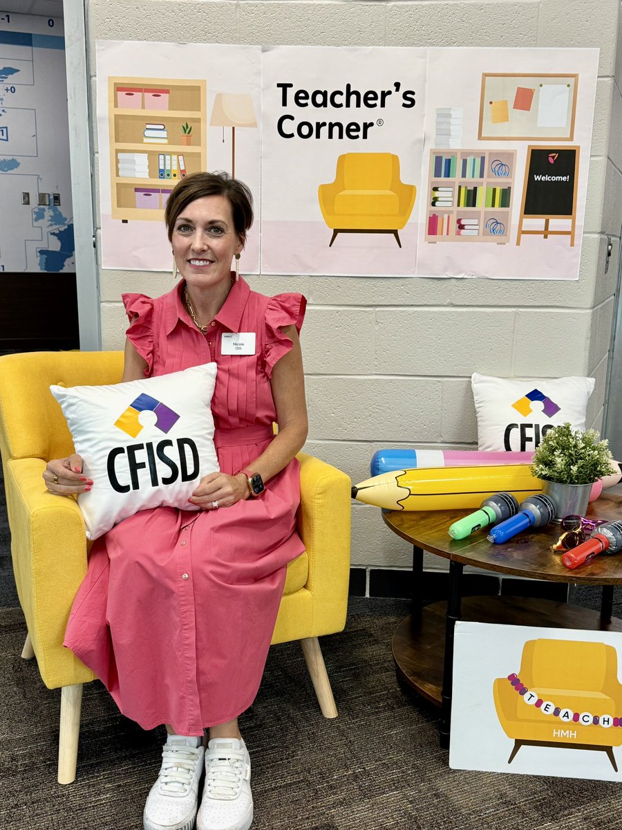Nicole Ott (@hmhnicole) on Twitter photo We brought the HMH Teacher’s Corner to <a href="/CyFairISD/">Cypress-Fairbanks ISD</a> Thanks for the opportunity to train teachers and take pics with the yellow chair! #hmh We brought the HMH Teacher’s Corner to <a href="/CyFairISD/">Cypress-Fairbanks ISD</a> Thanks for the opportunity to train teachers and take pics with the yellow chair! #hmh
