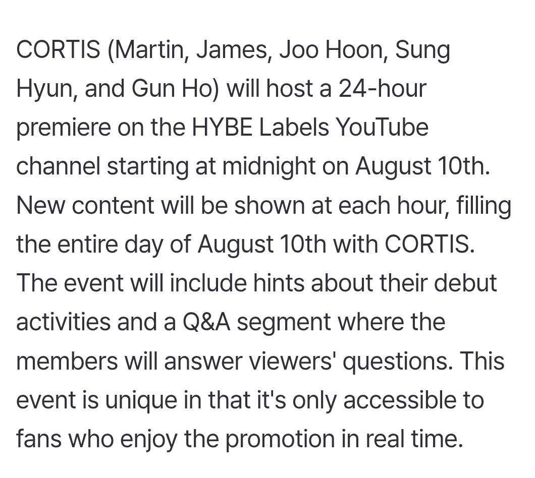 forzhaoyufan's tweet photo. A 24 hour Cortis livestream.... Y'all this is going to be so much fun 😭

#CORTIS #코르티스 #BIGHIT https://t.co/b47A27ts9Z