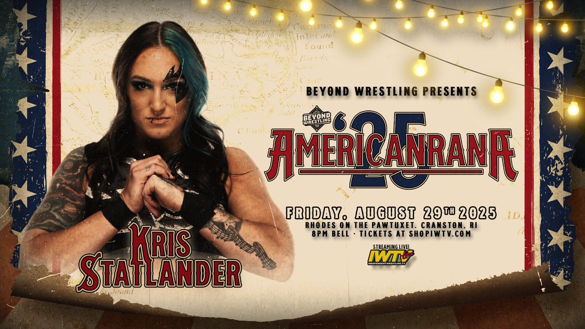 Beyond Wrestling (@beyondwrestling) on Twitter photo Happy birthday <a href="/callmekrisstat/">Kris Statlander</a> 🥳
Kris Statlander returns to the indies for Beyond Wrestling "Americanrana '25" on Friday, 8/29 at Rhodes On The Pawtuxet in Cranston, Rhode Island!
LESS THAN 10 RESERVED SEATS REMAIN: shopiwtv.com/collections/ti…
Front Row and 2nd Row are SOLD OUT. Happy birthday <a href="/callmekrisstat/">Kris Statlander</a> 🥳
Kris Statlander returns to the indies for Beyond Wrestling "Americanrana '25" on Friday, 8/29 at Rhodes On The Pawtuxet in Cranston, Rhode Island!
LESS THAN 10 RESERVED SEATS REMAIN: shopiwtv.com/collections/ti…
Front Row and 2nd Row are SOLD OUT.