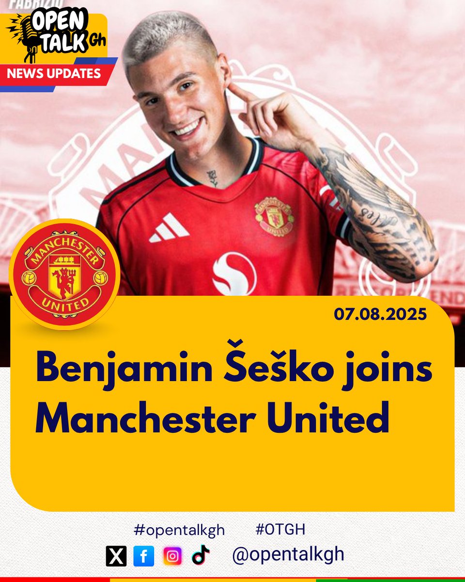 opentalkgh's tweet photo. #Šeško #ManUtd #MUFC #Transfers #FootballNews #opentalkgh https://t.co/Vxbz02F5qM