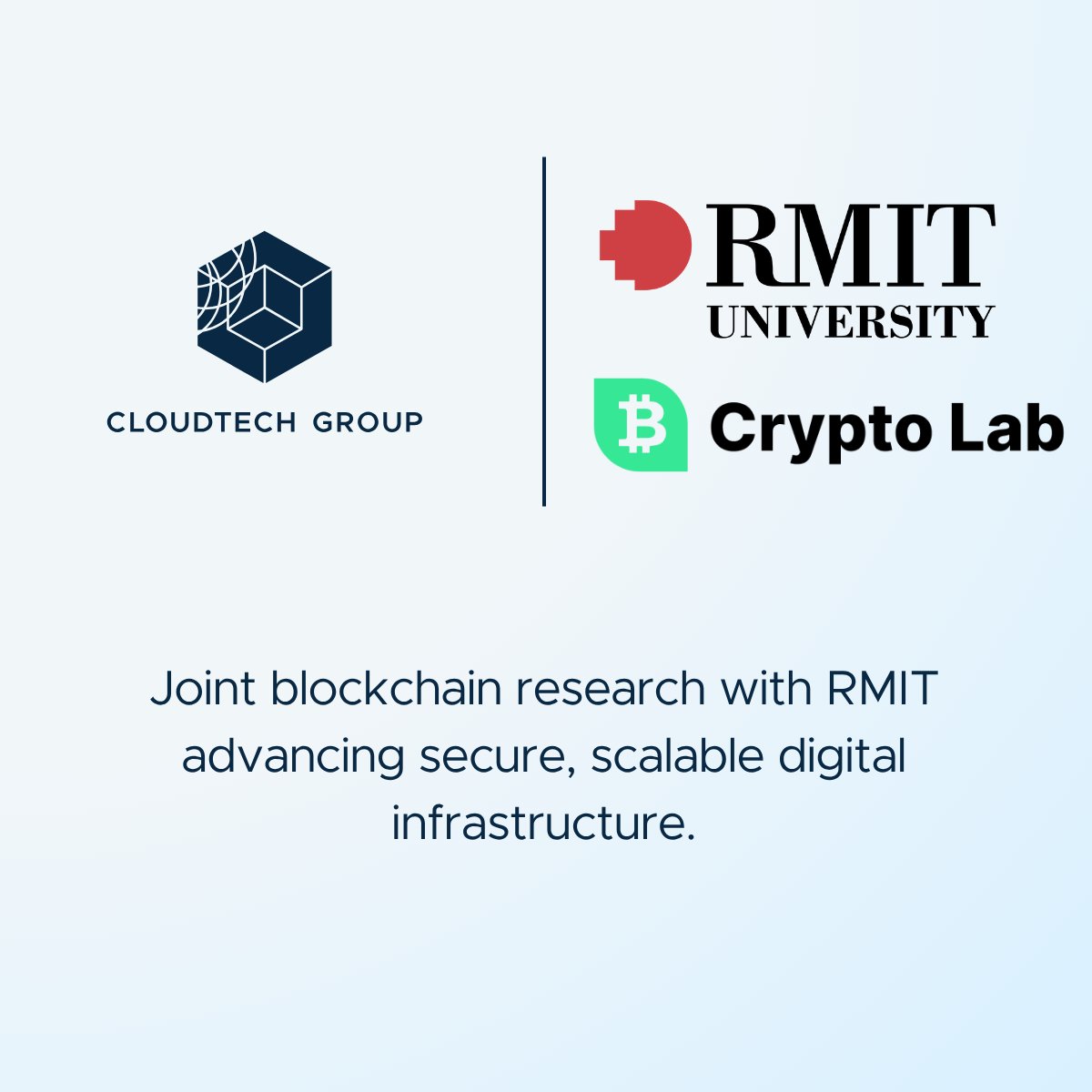 CloudTech Group (@cloudtechgrp) on Twitter photo CloudTech Group is proud to be working with <a href="/RMIT/">RMIT University</a> on the Crypto Lab, tackling blockchain’s toughest challenges, from consensus to compliance.
In the coming weeks, we’ll spotlight each project and how they support our vision for secure, scalable digital finance. Stay tuned. CloudTech Group is proud to be working with <a href="/RMIT/">RMIT University</a> on the Crypto Lab, tackling blockchain’s toughest challenges, from consensus to compliance.
In the coming weeks, we’ll spotlight each project and how they support our vision for secure, scalable digital finance. Stay tuned.