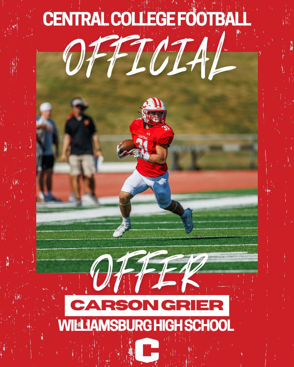 Carson Grier (@carson_grier9) on Twitter photo Thank you <a href="/CoachTimLydon/">Tim Lydon</a> and <a href="/CentralDutchFB/">Central Football</a> for my third offer to play college football! <a href="/ABlythe63/">Austin Blythe</a> Thank you <a href="/CoachTimLydon/">Tim Lydon</a> and <a href="/CentralDutchFB/">Central Football</a> for my third offer to play college football! <a href="/ABlythe63/">Austin Blythe</a>