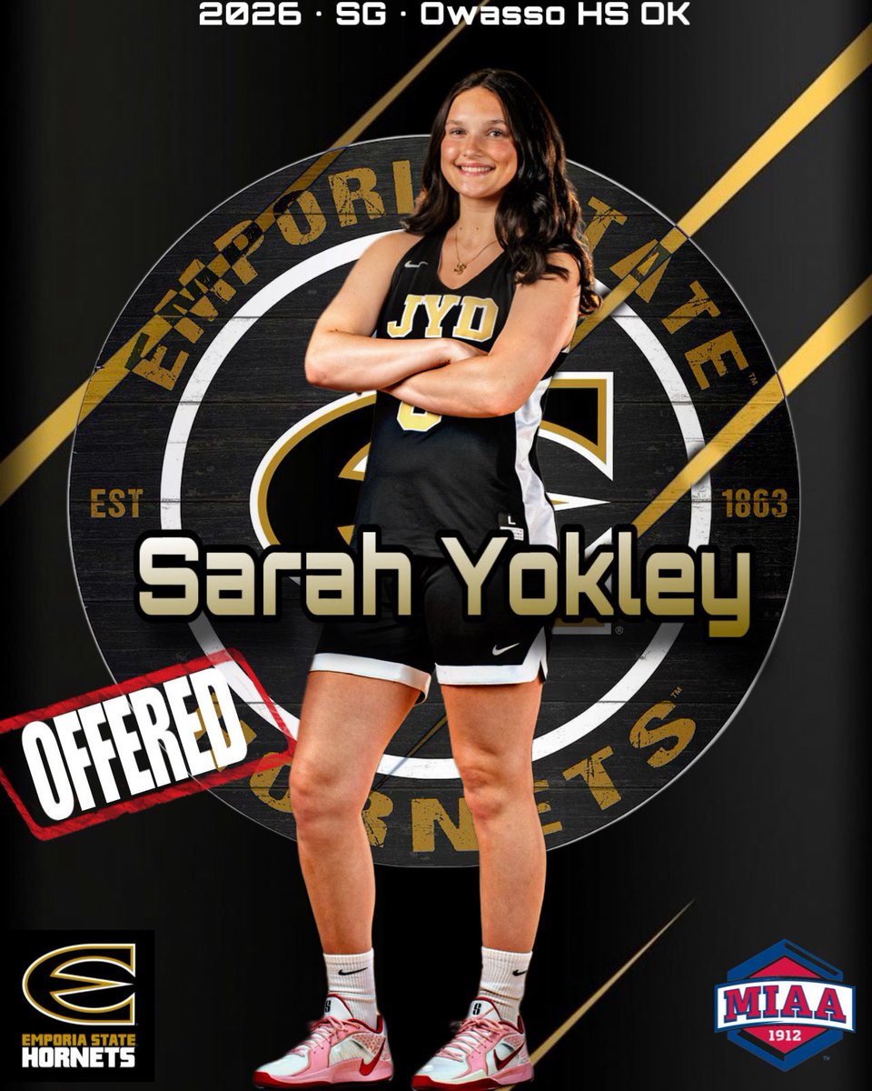 sarah yokley (@sarahyokley0) on Twitter photo I am excited to announce that I have received an offer from <a href="/ESUHornetsWBB/">Emporia State Lady Hornet Basketball</a> ! Thank you <a href="/MJTripleThreat/">MJ (Melissa J) Baker</a> <a href="/JBoland08/">Josh Boland</a> for this opportunity! #buzzdifferent 🐝🐝
<a href="/JYDBasketball/">Tulsa JYD Girls Basketball Club</a> <a href="/Ram_Basketball/">Owasso Rams Basketball</a> I am excited to announce that I have received an offer from <a href="/ESUHornetsWBB/">Emporia State Lady Hornet Basketball</a> ! Thank you <a href="/MJTripleThreat/">MJ (Melissa J) Baker</a> <a href="/JBoland08/">Josh Boland</a> for this opportunity! #buzzdifferent 🐝🐝
<a href="/JYDBasketball/">Tulsa JYD Girls Basketball Club</a> <a href="/Ram_Basketball/">Owasso Rams Basketball</a>