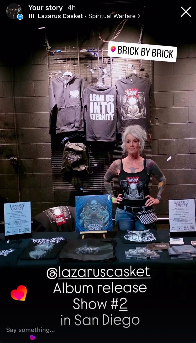 Shout out to our merchandise master <a href="/ms/">Matt Shampine 차민근</a>.natascha.marie for doing an absolutely epic job helping us on all of our ‘Spiritual Warfare’ album release shows! Thank you for your support &amp; service. 🙏❤️ #lazaruscasket #spiritualwarfare⚔️ <a href="/BrickbyBrickSD/">Brick by Brick</a> <a href="/ADHDent562/">ADHD Entertainment</a> <a href="/lazaruscasket1/">Lazarus Casket</a>