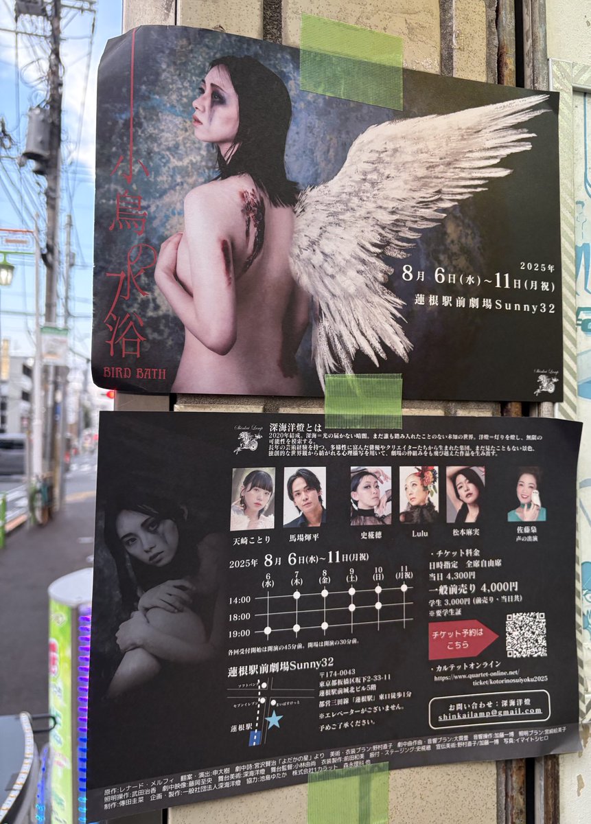 ことりんの覚悟と情熱を感じた時間。
ヴェルマとして生きるその姿に、心揺さぶられました👏

そして…深海洋燈さんの世界はやっぱりすごい。
艶やかで繊細、それでいてダイレクトに響く演出。
毎回、度肝を抜かれます。次作も楽しみ🐈‍⬛

『小鳥の水浴』
