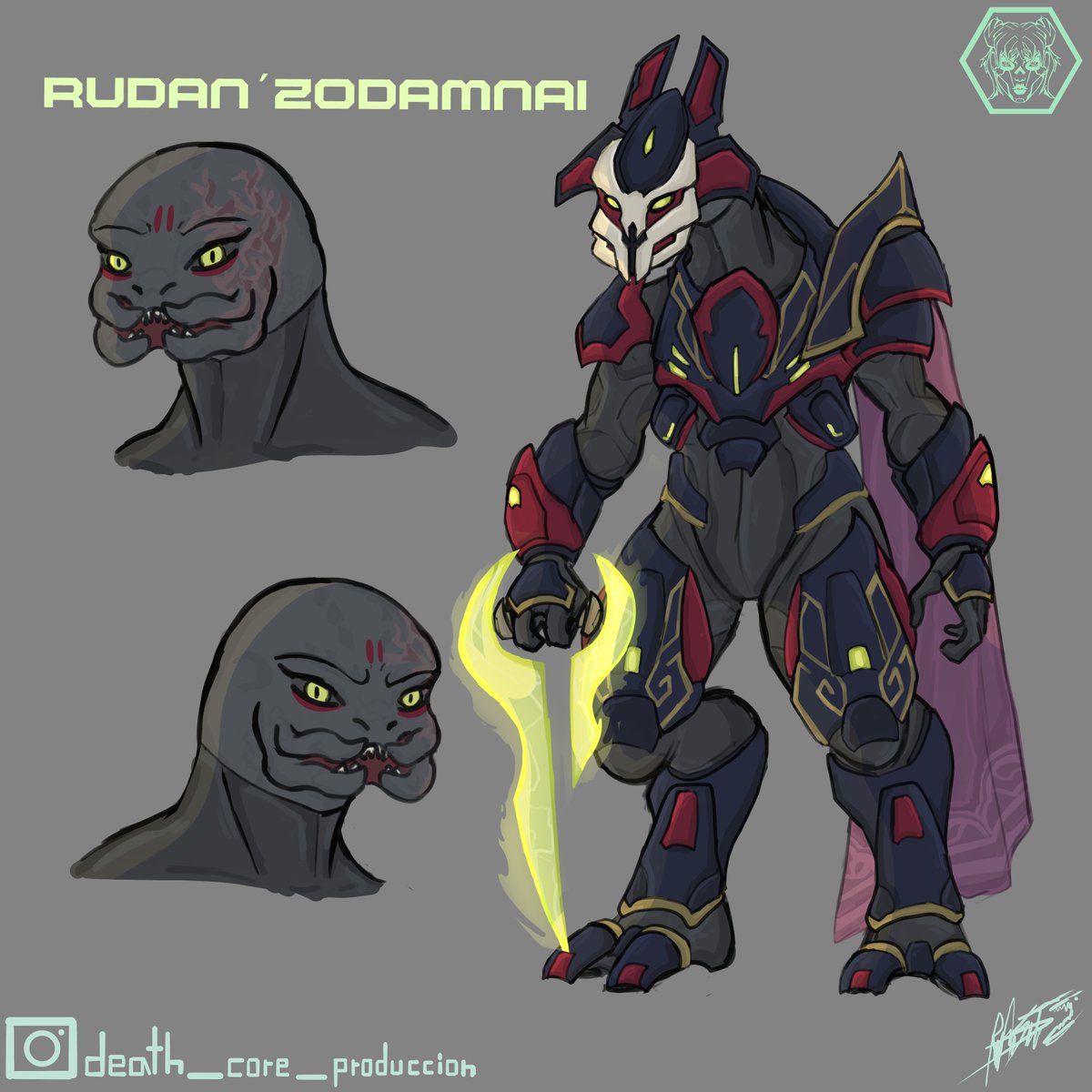 Quise hacer una hembra Sangheili antigua, robusta y alta.
 Me gusta imaginar que no en todos los clanes tenían las mismas formas de pensar, como aquí con las Amazonas, Valkirias  o las Onna-bugeisha.
#Halo #sangueili #halofanart #halodibujo