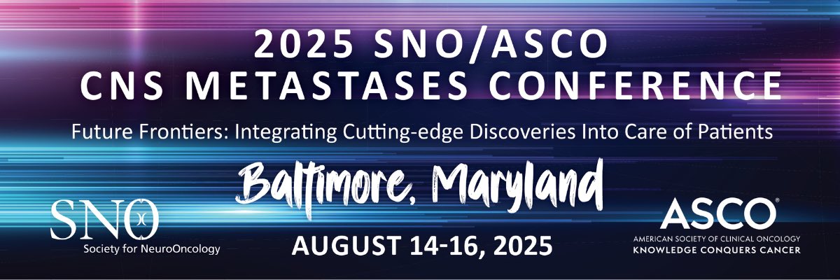 Nancy Lin, MD (@nlinmd) on Twitter photo There is still time to register for the ASCO/SNO CNS mets meeting!
-Aug 14-16 in Baltimore, MD
- Keynote speakers
<a href="/HelenaYu923/">Helena Yu</a>
<a href="/MarcelaMaus/">Dr Marcela Maus</a> 
-panels with academic/industry leaders, FDA, cooperative grps, patient advocates
-great session lineup
soc-neuro-onc.org/SNOASCO2025/SN… There is still time to register for the ASCO/SNO CNS mets meeting!
-Aug 14-16 in Baltimore, MD
- Keynote speakers
<a href="/HelenaYu923/">Helena Yu</a>
<a href="/MarcelaMaus/">Dr Marcela Maus</a> 
-panels with academic/industry leaders, FDA, cooperative grps, patient advocates
-great session lineup
soc-neuro-onc.org/SNOASCO2025/SN…